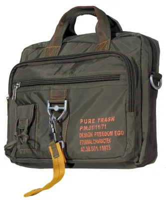 Produktbild von PureTrash Handtasche, "PT", groß, Karabinerhaken, oliv