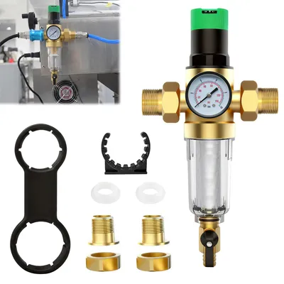 Immagine prodotto di Solidchoice - Riduttore di pressione per acqua da 1 pollice, con manometro e filtro