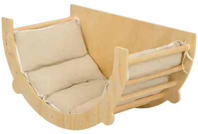 Produktbild von AIYAPLAY 2 in 1 Klettergerüst Set, Kletterbogen aus Holz Indoor Naturholz