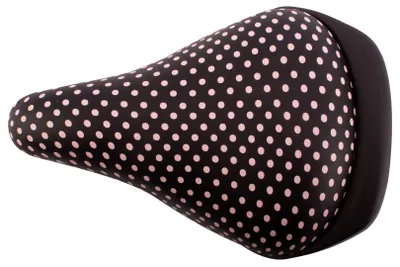 Produktbild von Weicher Kinderfahrradsattel, schwarz mit rosa Punkten