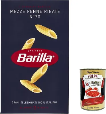 Produktbild von 5x Pasta Mezze Penne Rigate nr. 70, 100% italienisch Nudeln 500 g pack + Italian Gourmet polpa 400g