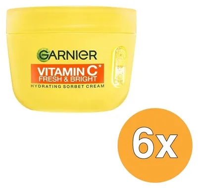 Produktbild von 6 x Garnier Skin Active Vitamin C Fresh & Bright Sorbet-Creme (6 x 85 ml)