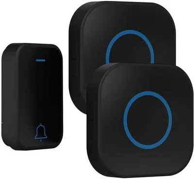 Produktbild von Draadloser Eingangsmelder - Bewegungsmelder Mit Sensor - Für Läden & Wohnhäuser - Schwarz (1 Sender + 2 Empfänger)