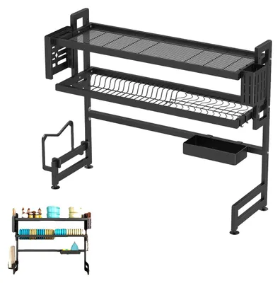 Produktbild von Über der Spüle Geschirrabtropfgestell, verstellbar, 2-stöckiges Design, 2-stufig