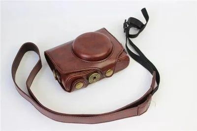 Produktbild von Kamera-Tas aus Leder für Canon PowerShot Kompaktkamera, Kunstleder, schwarz, klein