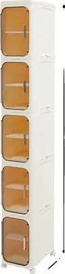 Obrázek produktu pro Organizér do koupelny, 5úrovňové úložné prostory, mobilní design, BÍLÁ