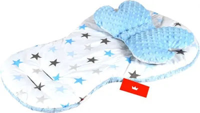 Produktbild von BABYLUX Kinderwagen 2 TLG SITZAUFLAGE Kissen f. Buggy Autoschale Einlage 4. Blau + Sterne