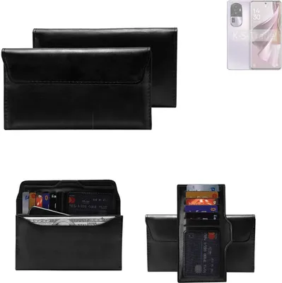 Produktbild von K-S-Trade Handy Hülle kompatibel mit Oppo Reno10 PHW110 Schutz Hülle Tasche Schutz Case Handytasche Kunstleder schwarz, 1x