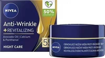 Obrázok produktu pre Nivea Obnovujúci nočný krém proti vráskam + Revitalizačná nočná starostlivosť 55+ 50 ml