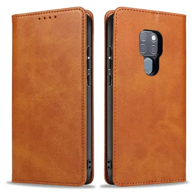Produktbild von Handyhülle für Huawei Mate 20 Kunstleder Flip Cover Hülle Handytasche Case Kartenfach Farbe: Hellbraun