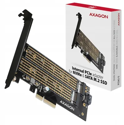 Produktbild von Axagon PCEM2-D Adapter PCIe x4 zu M.2 NVMe und SATA
