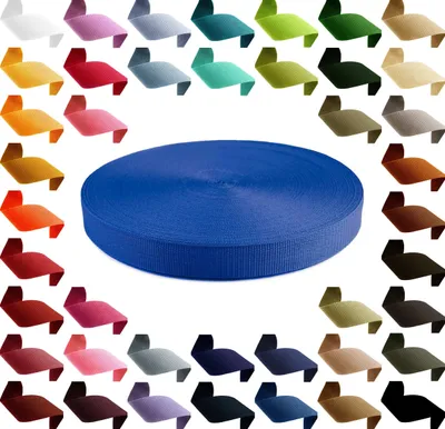 Produktbild von Gurtband 12m PP Polypropylen 25mm 1,3mm Gurt Tragband Taschengurt 45 Farben