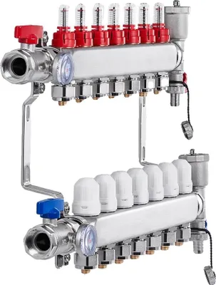 Produktbild von PEX-Rohrverteilersystem, langlebige Konstruktion, effiziente Wärmeverteilung, 7-Zweig