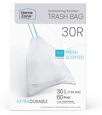 Imagen del producto de Bolsas de basura con cierre, de 30 litros, 60 unidades, para la cocina