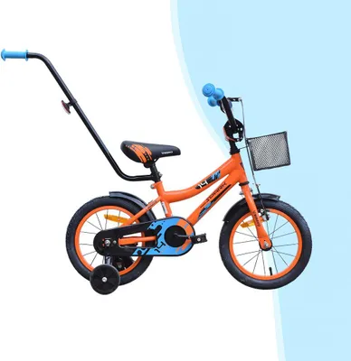 Produktbild von Kinderfahrrad - 14 Zoll - Orange und Blau - für 3-5 Jahre - mit V-Brake Bremsen- Jugendfahrrad - für Jungen