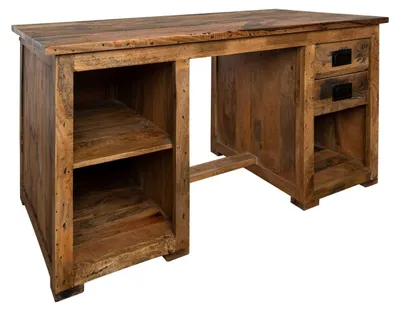 Produktbild von MASSIVMOEBEL24.DE Schreibtisch Mango 140x80x76 natur lackiert RAILWAY #161