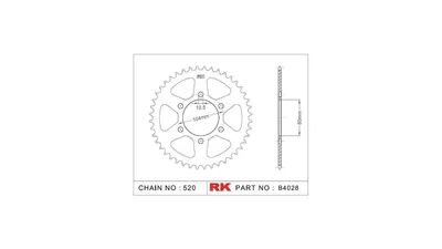 Obrázok produktu pre RK Kettenrad 520 45Z Stahl Silber