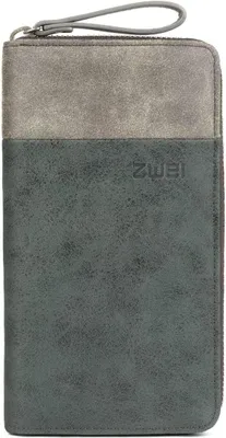 Produktbild von Lange Geldbörse aus weichem Kunstleder in Bicolor mit Reißverschluss, 15 Kartenfächern, 2 Scheinfächern, Münzfach und Sichtfach, Portemonnaie 20x11 cm