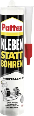 Produktbild von Pattex Montagekleber Kleben statt Bohren Kristallklar 290 g Kartusche, transparent