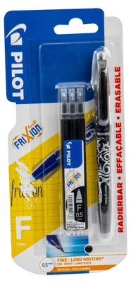 Obrázok produktu pre Kuličkové pero Frixion Pilot 0,5 čierne + 3 náplne v blistri
