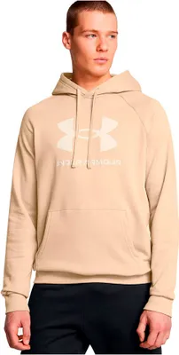Productafbeelding van Under Armour Rival Fleece Hoodie met logo, beige, maat M / regular, voor heren, kleur beige, maat M