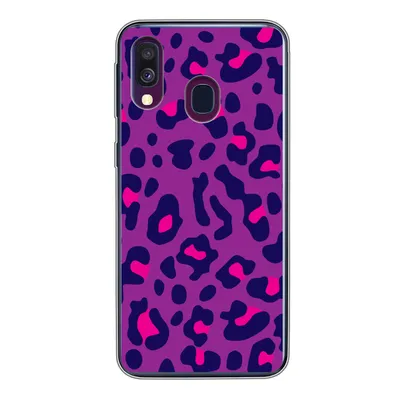 Produktbild von MuchoWow® Handyhülle Schutzhülle Hülle für Samsung Galaxy A40 Pantherdruck - Lila - Rosa Silikon Softcase Handy Hülle - Handy-Tasche