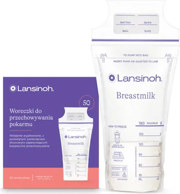 Zdjęcie produktu dla LANSINOH Woreczki do przechowywania pokarmu 50 sztuk