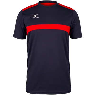 Imagen del producto de Camiseta de rugby Gilbert, modelo Photon, color azul oscuro con detalles rojos, para niños de 3 a 4 años