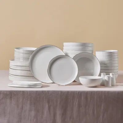 Produktbild von Karaca Streamline Favaro Geschirrset 53-Teiliges 12-Personen Platin Tafelservice