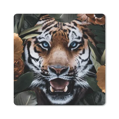 Produktbild von MuchoWow® Mauspad Mousepad Tiger - Blatt - Tiere 30x30 cm - Mousepads - Maus Mat - Pad - Mausunterlage - Gaming