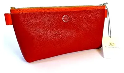 Produktbild von Stiftemäppchen "BERIT GROSS" in Rot/Orange aus echtem Leder