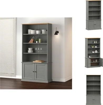 Produktbild von vidaXL Bücherregal VIGO Grau 85x35x170 cm Massivholz Kiefer - Bücherregale & Bücherschränke