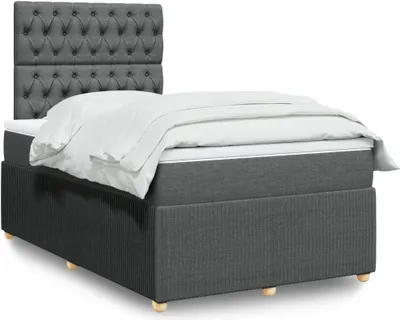 Produktbild von Möbel Boxspringbett mit Matratze Dunkelgrau 120x200 cm Stoff - Klassische Bettrahmen 3292031