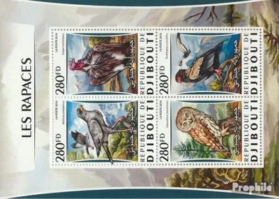 Produktbild von Briefmarken Dschibuti 2016 Mi 1044-1047 Kleinbogen (kompl. Ausg.) postfrisch Raubvögel