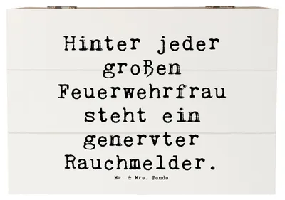 Produktbild von Mr. & Mrs. Panda Box Spruch Feuerwehrfrau Humor 22 x 15 cm - Weiß - Geschenk, Feuerwehrleben, Mut, Heldinnen, Wertschätzung, Erinnerungskiste, Berufe, Schatulle, Beruf