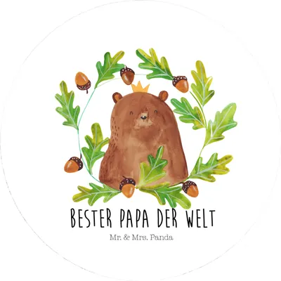 Produktbild von Mr. & Mrs. Panda magnet Bär König - Weiß - Geschenk, Kühlschrankmagnet, pinnwand, für fotos, Teddy, Vater, Vatertag, Papa, Bester, kühlschrank, Memohalter, Daddy
