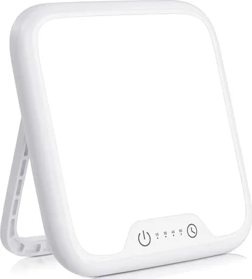 Produktbild von Tageslichtlampe, 10000 Lux lampe mit Memory Funktion, 4 Timer, UV-Frei Sonnenlicht Lampe mit Touch-Steuerung, Stufenlosem Dimmen, Faltbar Halterung