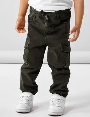 Zdjęcie produktu dla Dziecięce spodnie cargo z dżinsu Twill Jogger z gumką NMMBEN |