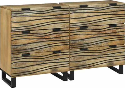 Obrázok produktu pre Maison Exclusive – Komoda, sada 2 kusy, prírodná farba, 120 x 33 x 75 cm, masívne drevo mango