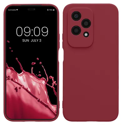 Produktbild von kwmobile Handyhülle für HONOR 200 Lite Hülle - weiches Handy Silikon Case - Schutzhülle Cover - Bordeaux Violett
