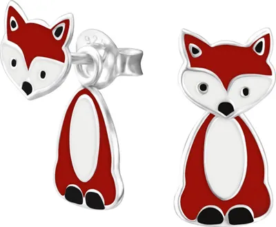 Produktbild von Ohrstecker 925 Sterling Silber mit Fuchs