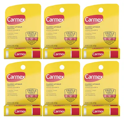 Produktbild von CARMEX - Lippenbalsam - 6er Pack - Lichtschutzfaktor 15 - Für spröde Lippen