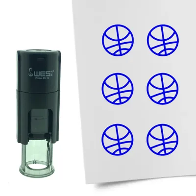Immagine prodotto di Timbro CombiCraft Basket rotondo da 10 mm - inchiostro blu
