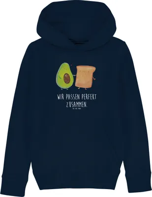 Produktbild von Mr. & Mrs. Panda Kinderpullover Avocado Toast 5-6 Jahre (110/116) - French Navy - Geschenk, Pulli, Kapuzenpullover, Kinderbekleidung, Toastbrot, Sweatshirt, Pullover