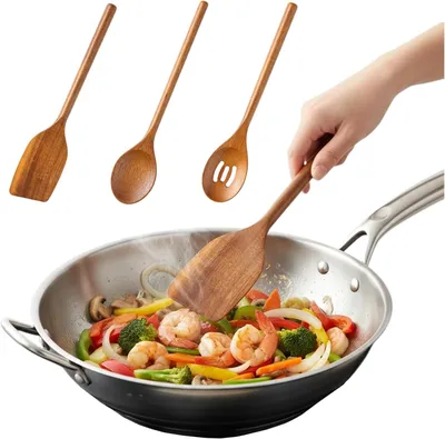Obrázok produktu pre Súprava drevených lyžíc 3-dielna, kuchynský riad, na varenie