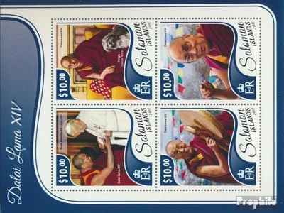 Produktbild von Briefmarken Salomoninseln 2017 Mi 4747-4750 Kleinbogen (kompl. Ausg.) postfrisch Dalai Lama