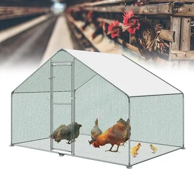 Imagen del producto de Jaula de metal para gallinas, recinto para aves de corral, jaula para animales pequeños de 3x2x2 metros
