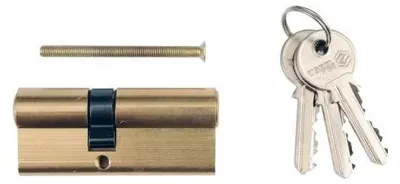 Image de Insert de serrure 62 x 31 x 31 mm laiton 3 clés
