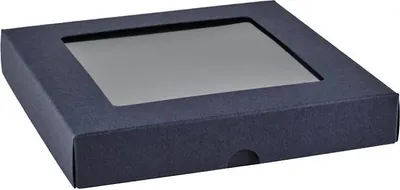 Produktbild von Kartenbox mit Fenster quadratisch navy blau - RzP