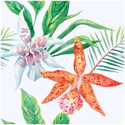 Produktbild von Tapeteneffekt-Aufkleber – Orchideen – 40 x 40 cm